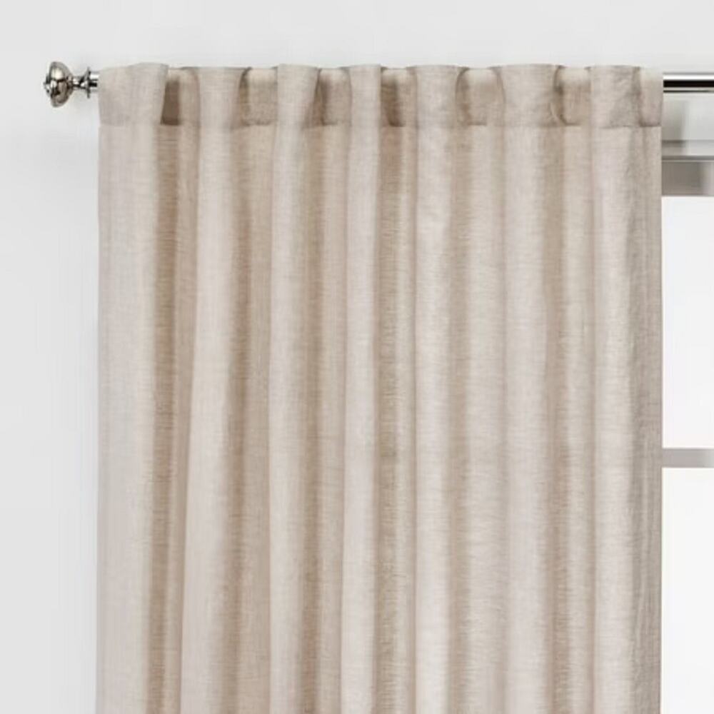 Threshold 54"x84" Light Filtering Linen Window Curtain Panel Cream (Snags)